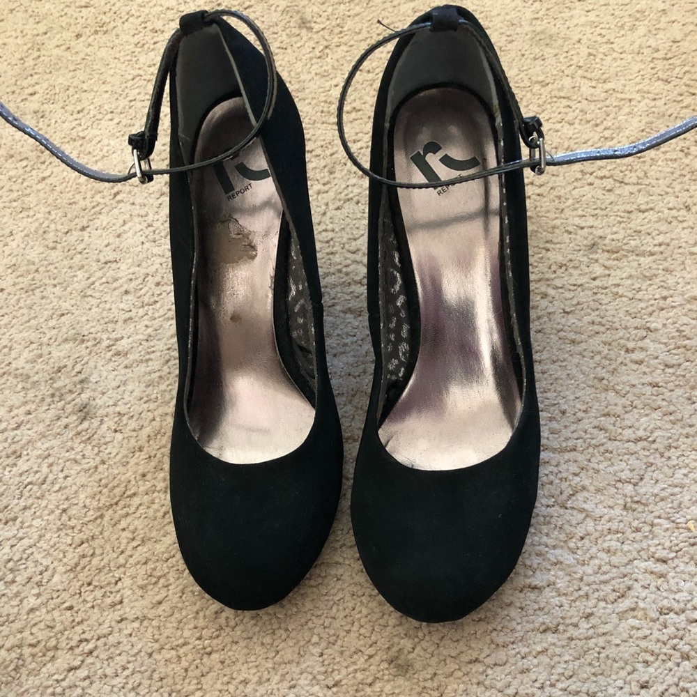 Black wedges with ankle strap